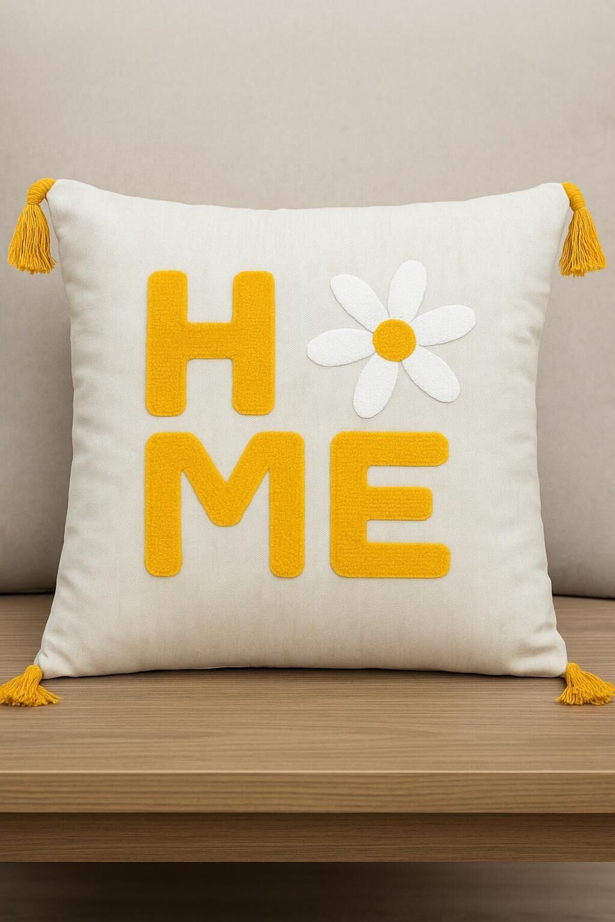 serenadekor Punch Nakışlı Kırlent Kılıfı Home Desenli 2'li