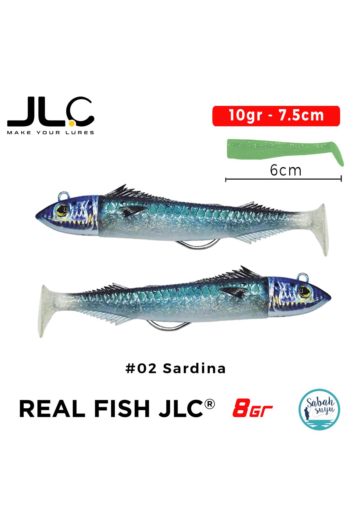 JLC Real Fish 8 Combo Set 10gr 7.5cm #02 Sardina (2+2) Silikon Balık
