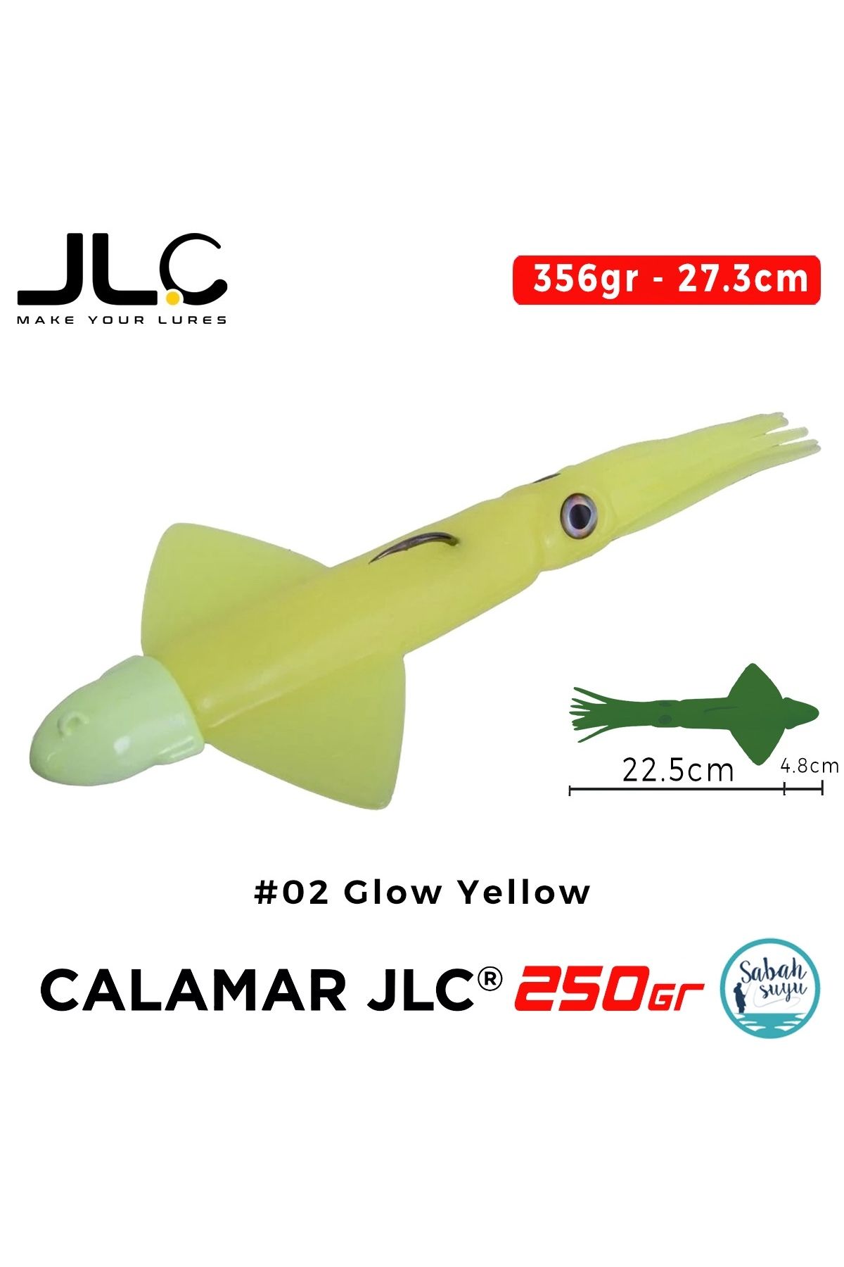 JLC Calamar 250 Set 27.3cm 356gr #02 Glow Yellow Silikon Kalamar