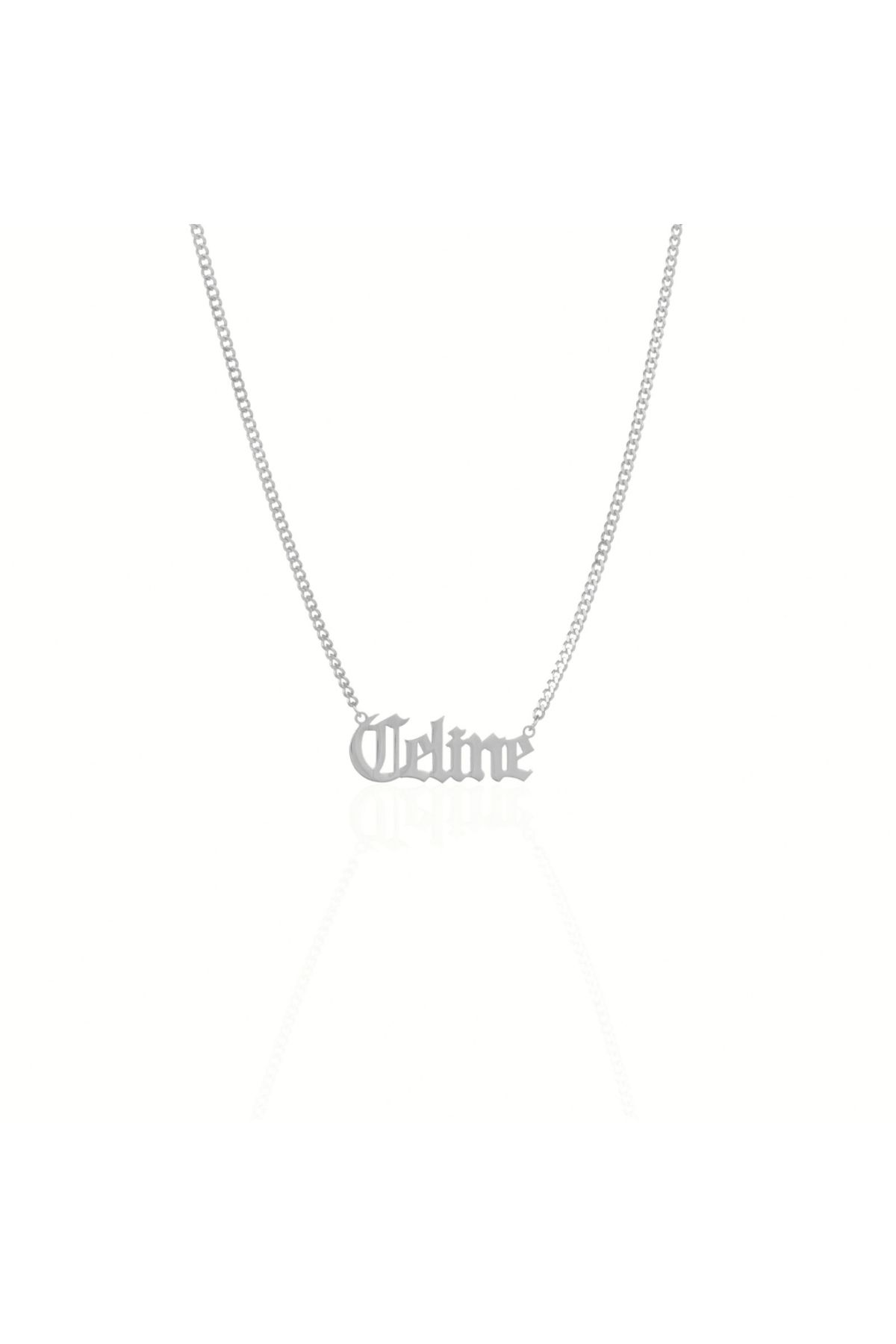 Klart Jewellery Curb zincir İsimli Gümüş Kolye 925 ayar Gümüş Kalın zincir curb zincir isimli kolye