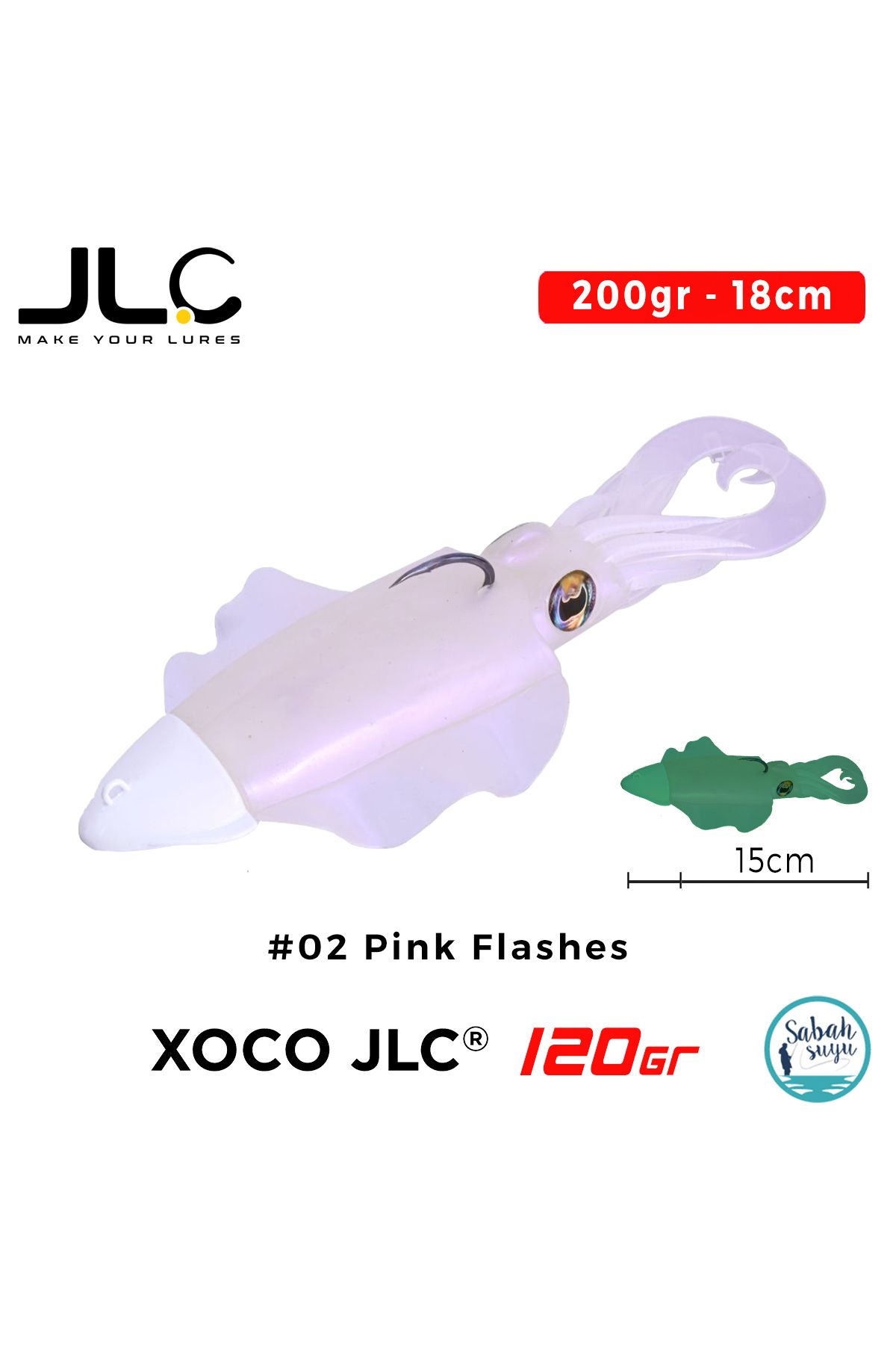 JLC Xoco 120 Set 200gr 18cm #02 Pink Flashes Silikon Sübye