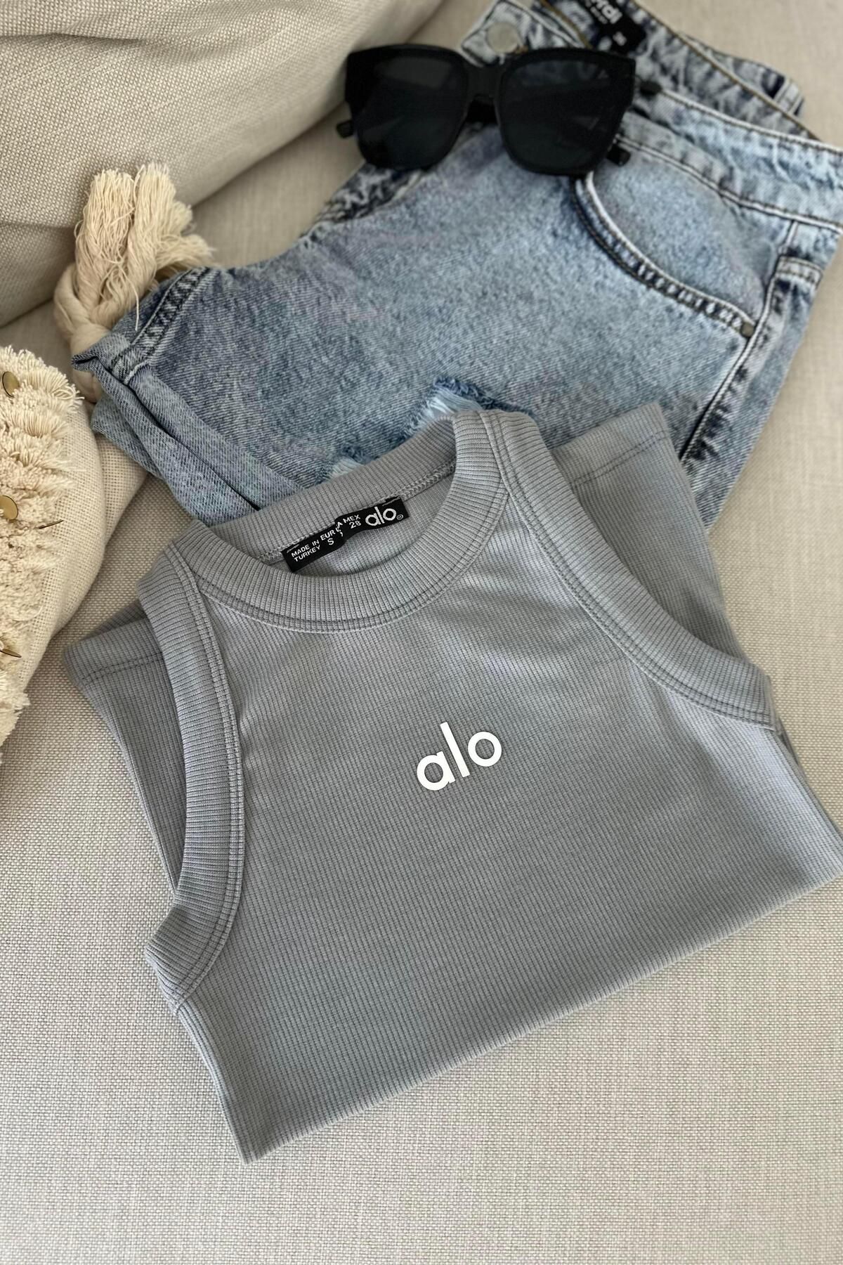 Butik Gardrop Marka Halter Yaka Bluz Gri