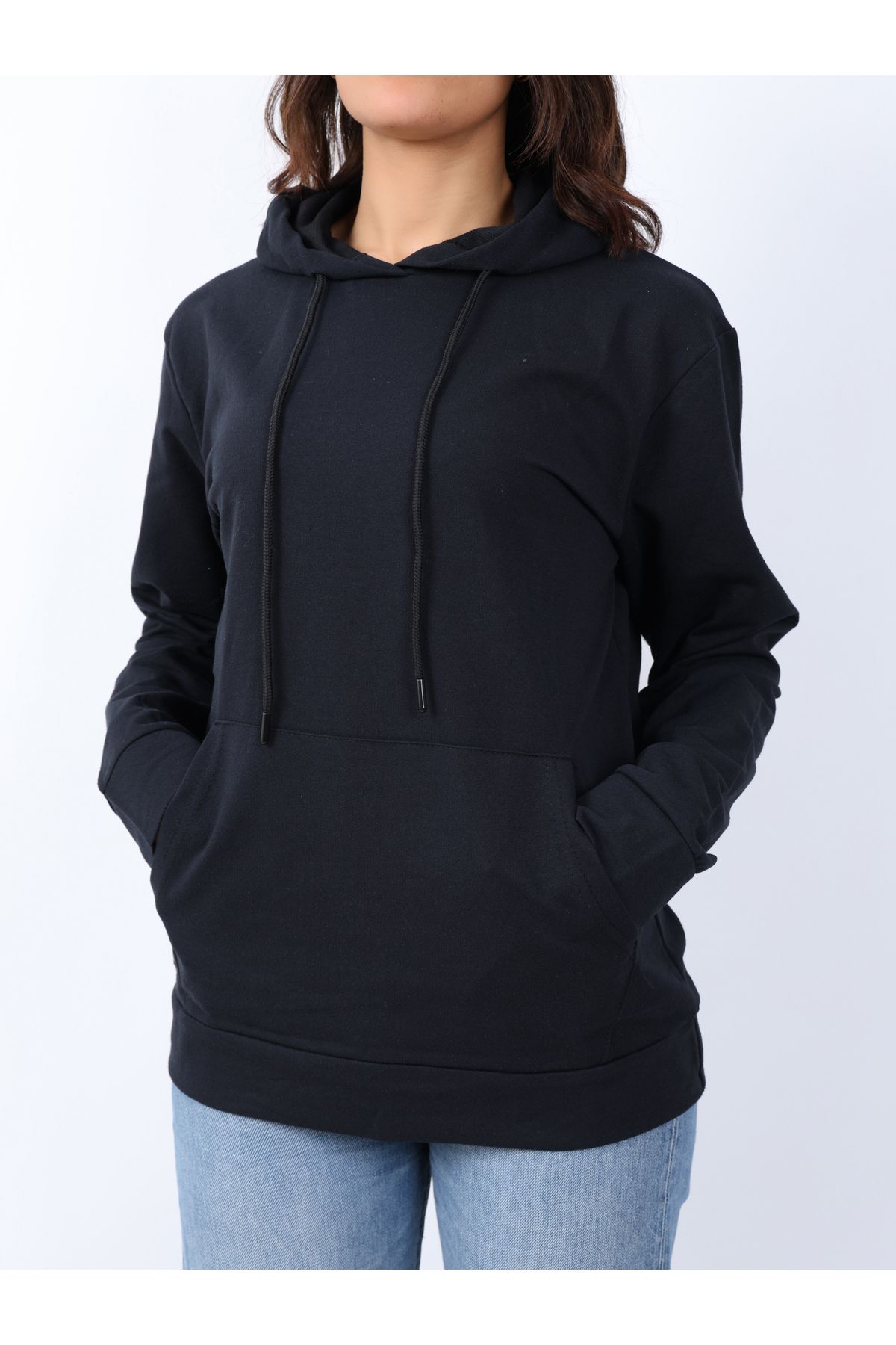 VERSCOVE Sweatshirt Kapişonlu kanguru cepli 2 iplik Mevsimlik Rahat kalıp