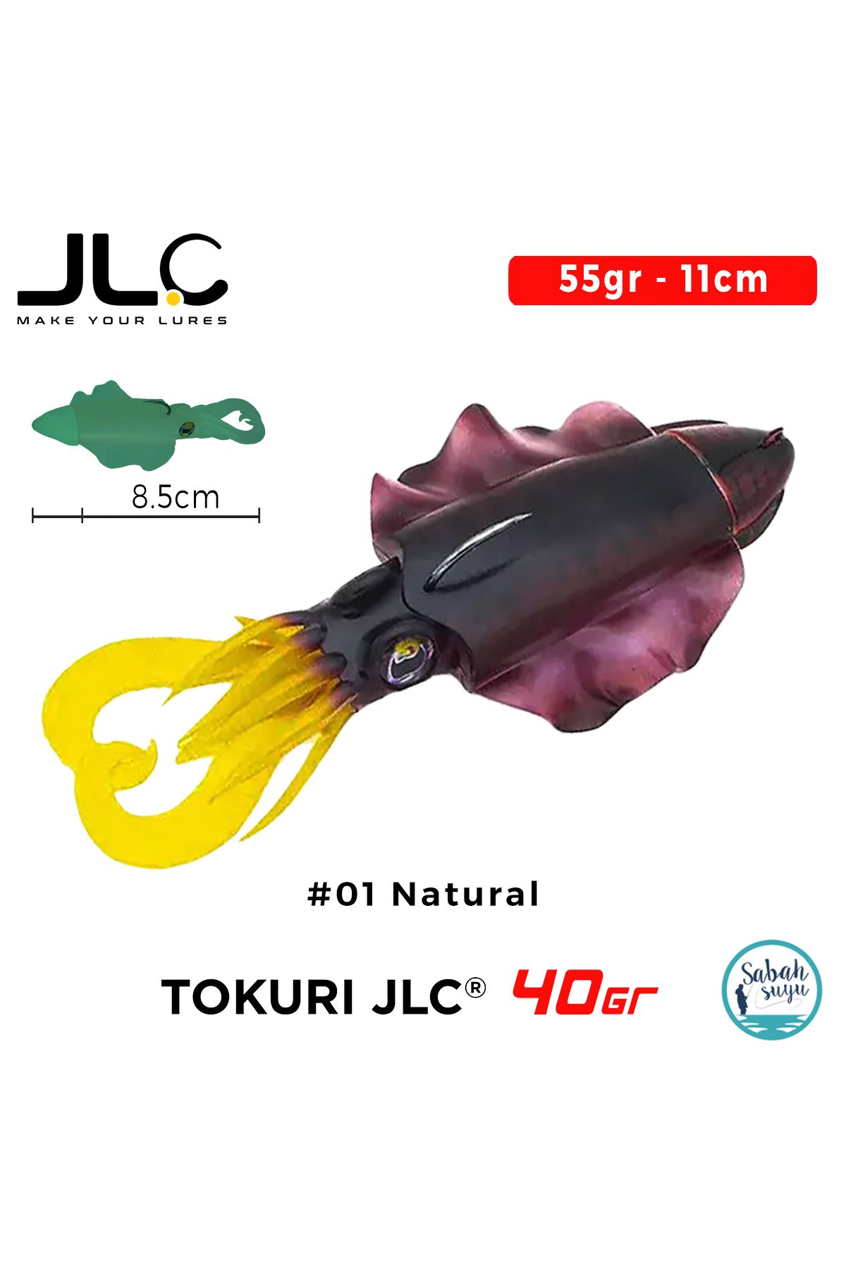 JLC Tokuri 40 Set 55gr 11cm #01 Natural Silikon Sübye