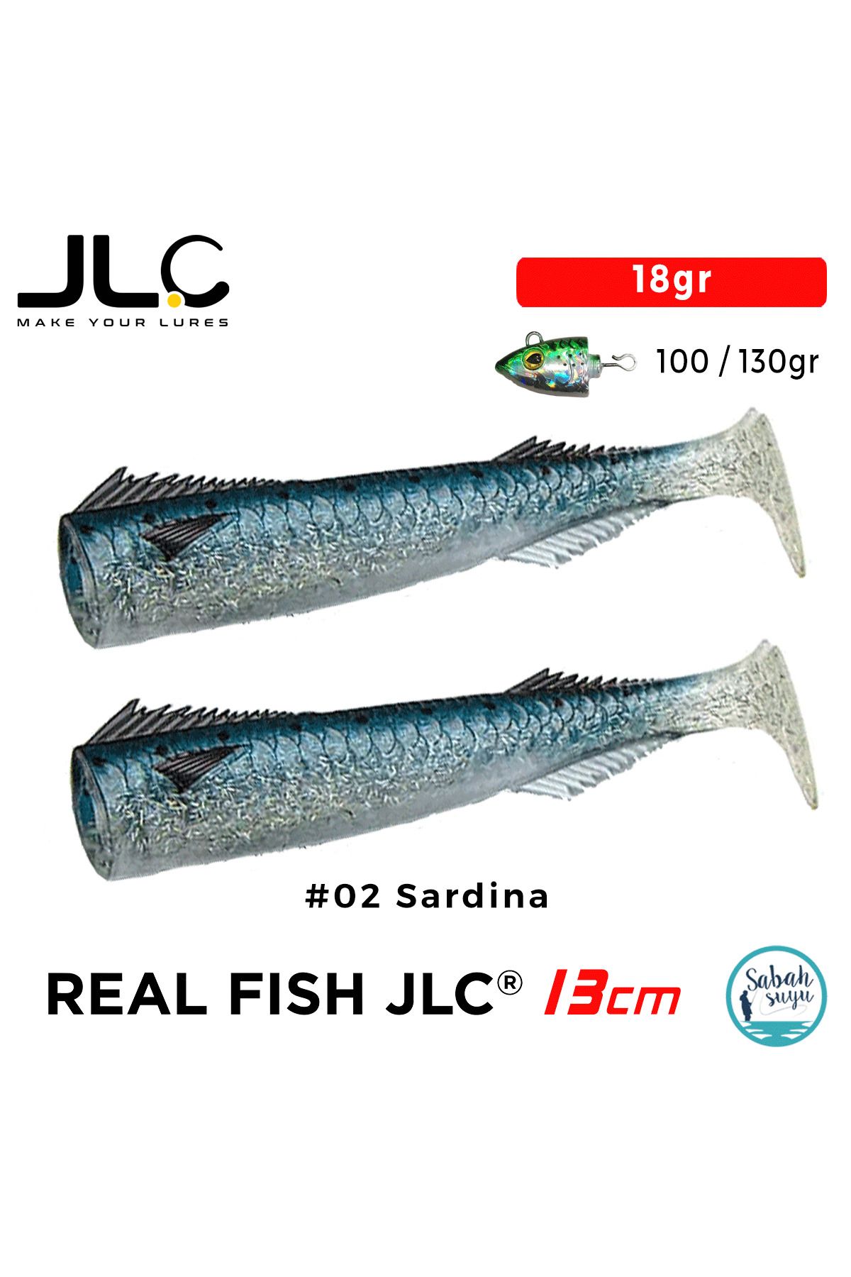 JLC Real Fish 13cm 18gr #02 Sardina Silikon Kuyruk (2 Adet)