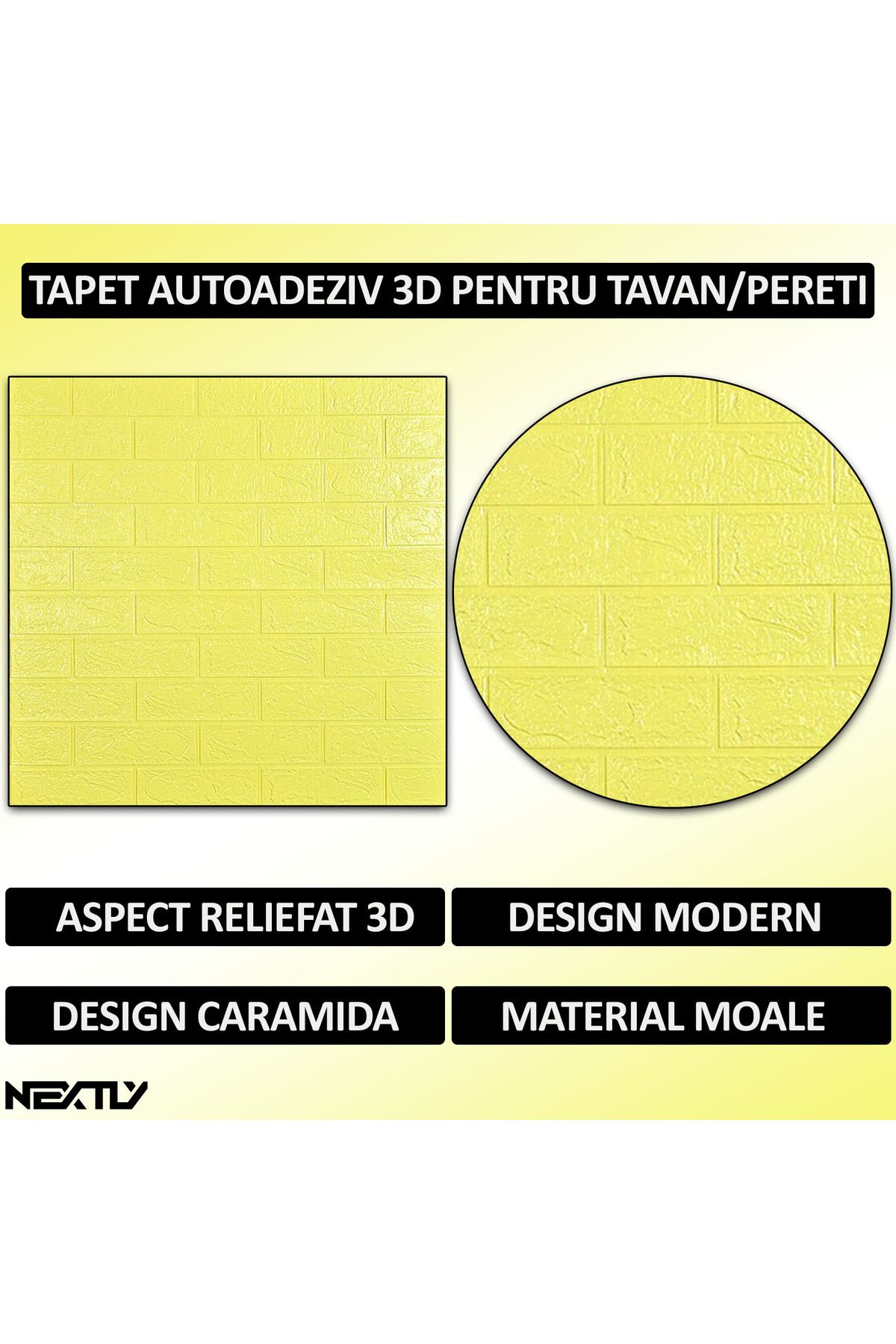 NEXTLY-Set Of 100 X 3d Self-adhesive Wallpaper, For Wall Or Ceiling, 53 Sq M, 70x77 Cm, Code 50 2