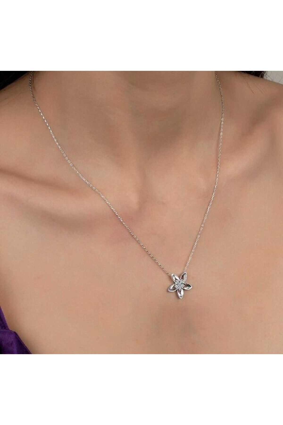 shop Çiçek 925 Ayar Gümüş Kolye