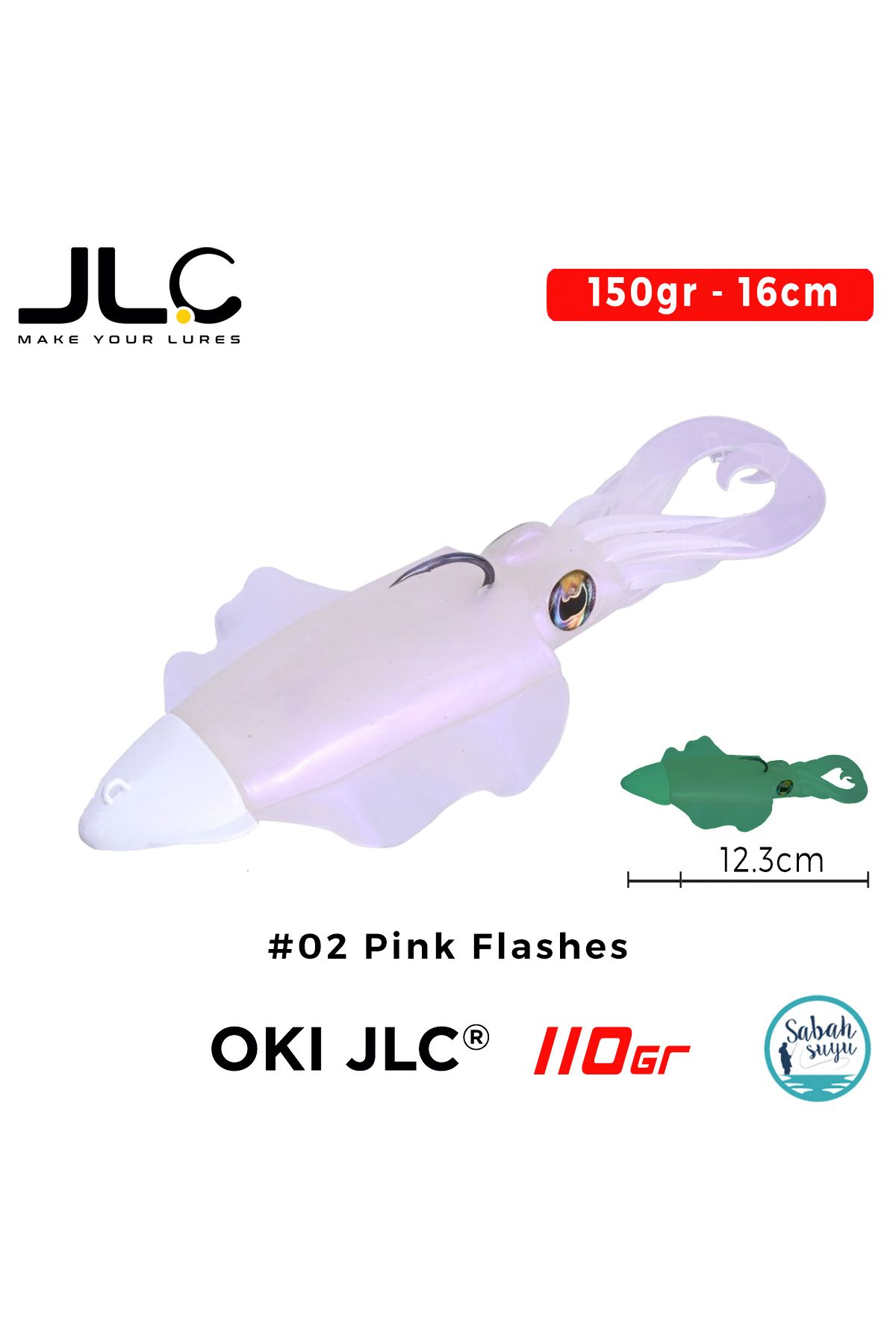 JLC Oki 110 Set 150gr 16cm #02 Pink Flashes Silikon Sübye