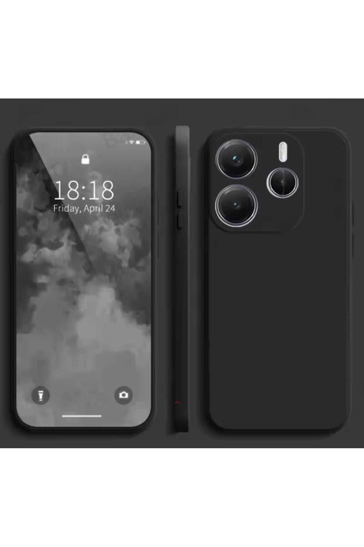 Sphone Xiaomi Redmi Note 14 Kılıf Kamera Çıkıntı Korumalı Liquid Sıvı Silikon İçi Süet Kadife Lansman Renk