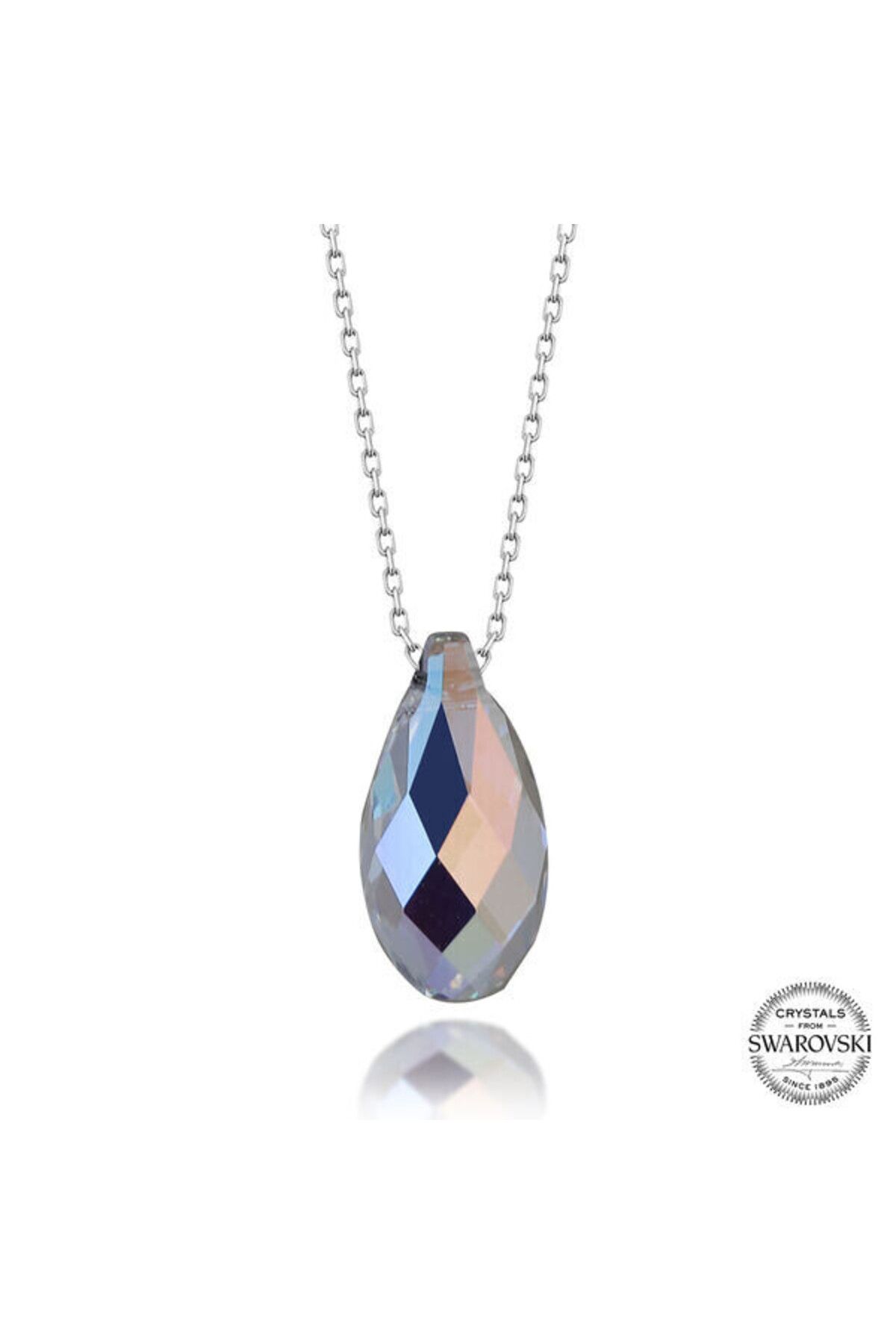 shop Crystal Taşlı Damla 925 Ayar Gümüş Kolye