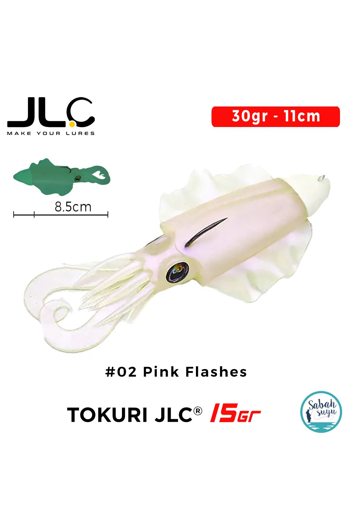 JLC Tokuri 15 Set 30gr 11cm #02 Pink Flashes Silikon Sübye