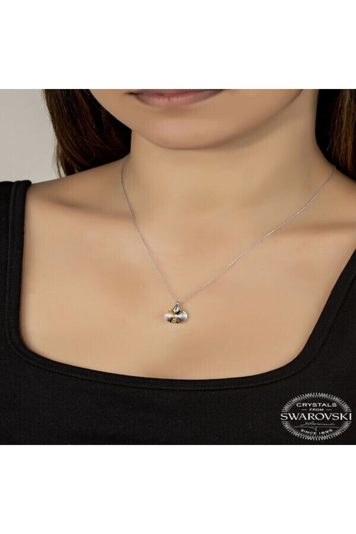 shop Crystal Taşlı 925 Ayar Gümüş Kolye