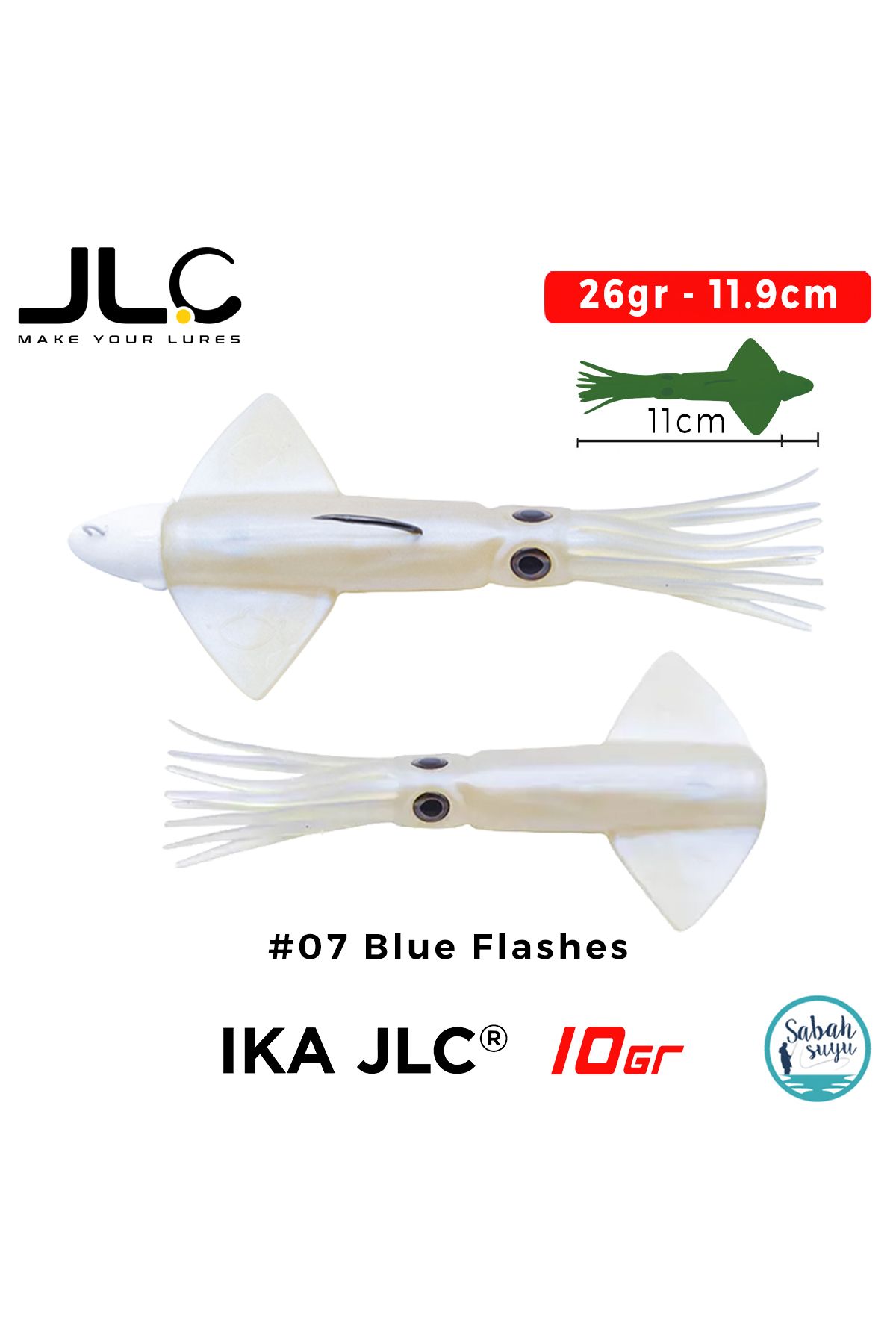 JLC IKA 10 Combo Set 26gr 11.9cm #07 Blue Flashes (2+1) Silikon Kalamar