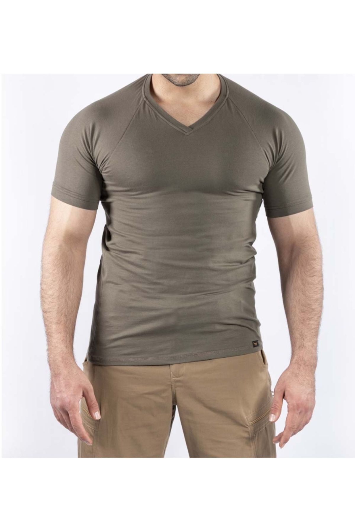 VAV WEAR Taktik Outdoor Günlük Tişört Erkek Kısa Kollu Pamuklu Elastan Esnek Ter Emer TTHIN03