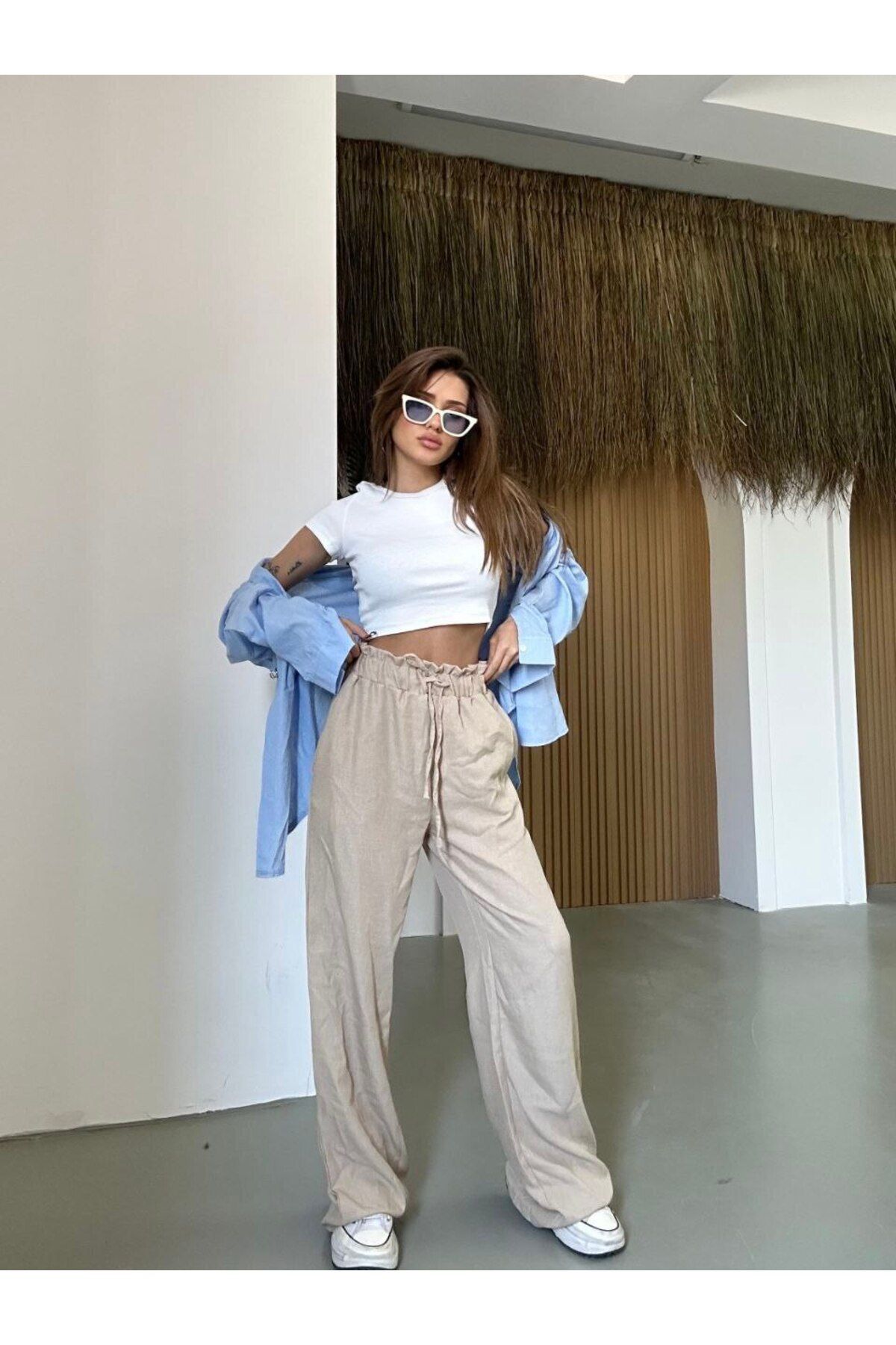 NOYA BUTİK Beli Lastikli Rahat Pantolon