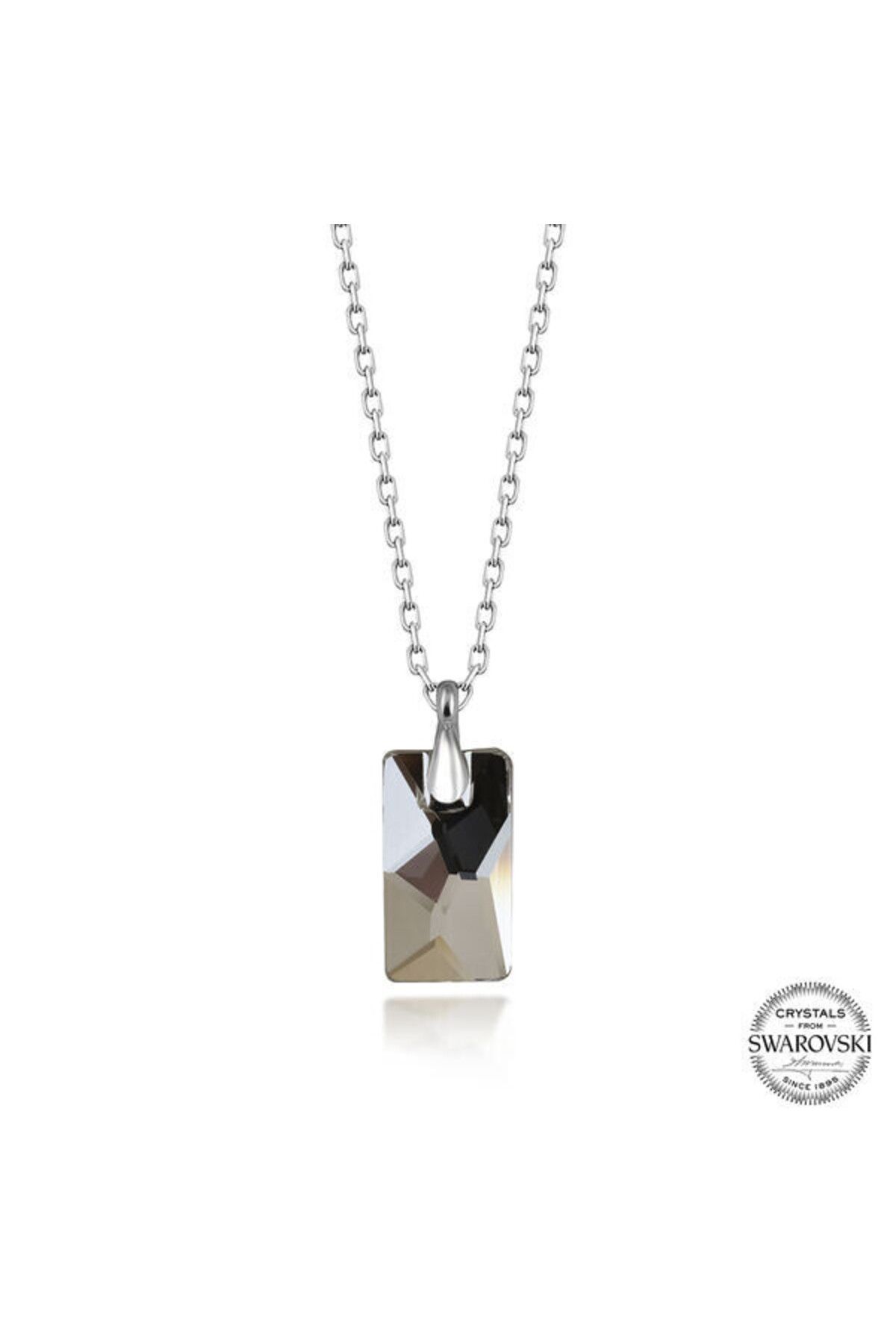 shop Crystal Taşlı Baget 925 Ayar Gümüş Kolye