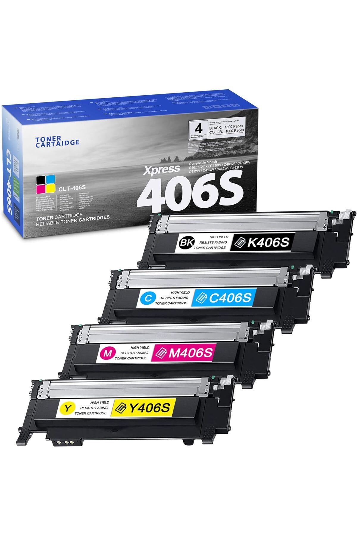 Samsung Xpress C410W C460W C460FW Printer (Black, Cyan, Magenta, Yellow, 4-Pack) MUADİL