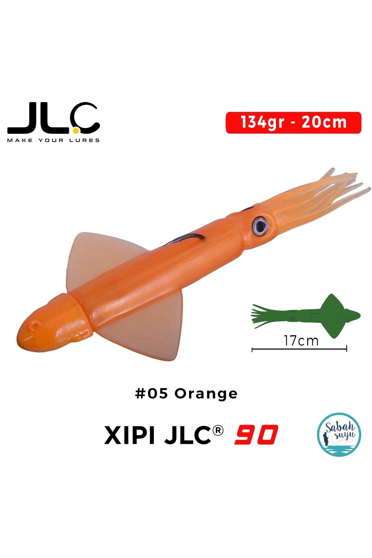 JLC Xipi 90 Set 134gr 20cm #05 Orange Silikon Kalamar