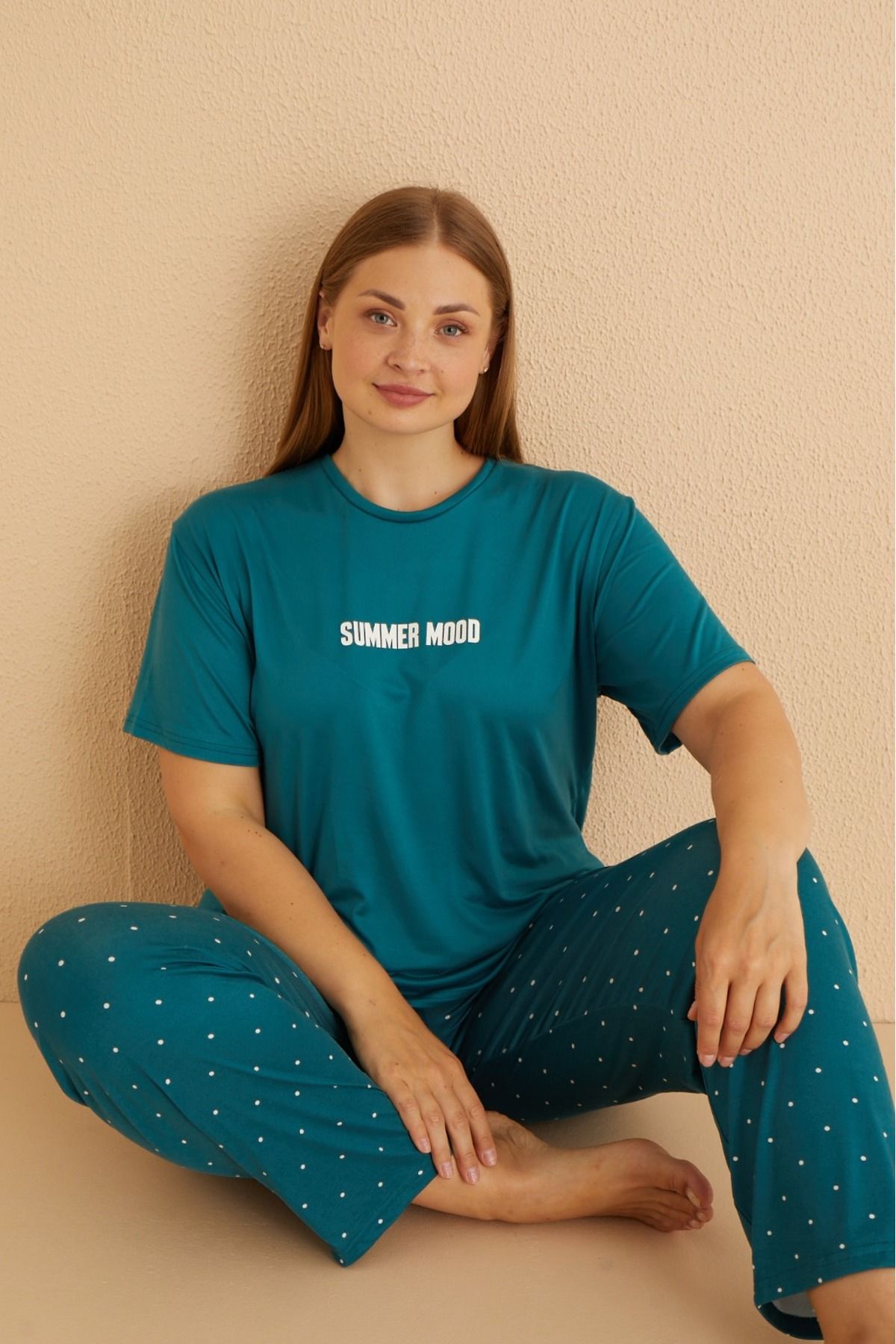 Mihra Stil Mihra 50502-775 Kadın Büyük Beden Pijama Takımı