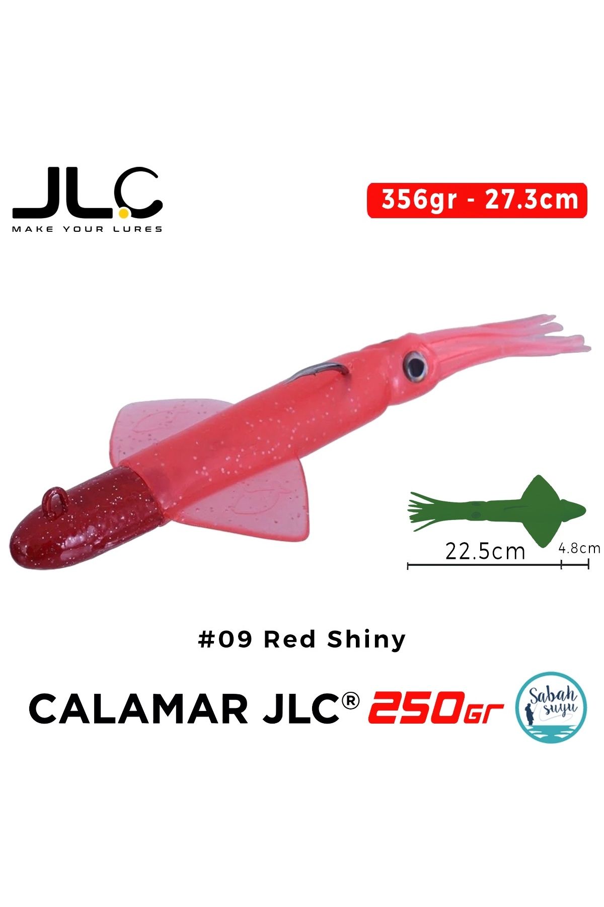 JLC Calamar 250 Set 27.3cm 356gr #09 Red Shiny Silikon Kalamar