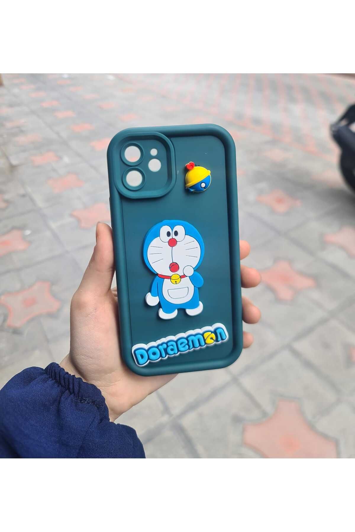 CEP-HANE Apple İphone 12 Kabartmalı 3D Ayıcık Desenli Silikon Kamera Korumalı Lansman Ayıcıklı Kılıf