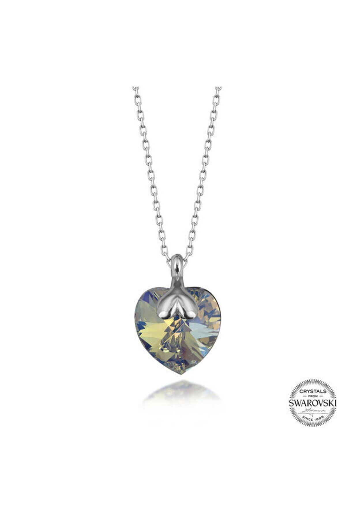 shop Crystal Taşlı Kalp 925 Ayar Gümüş Kolye