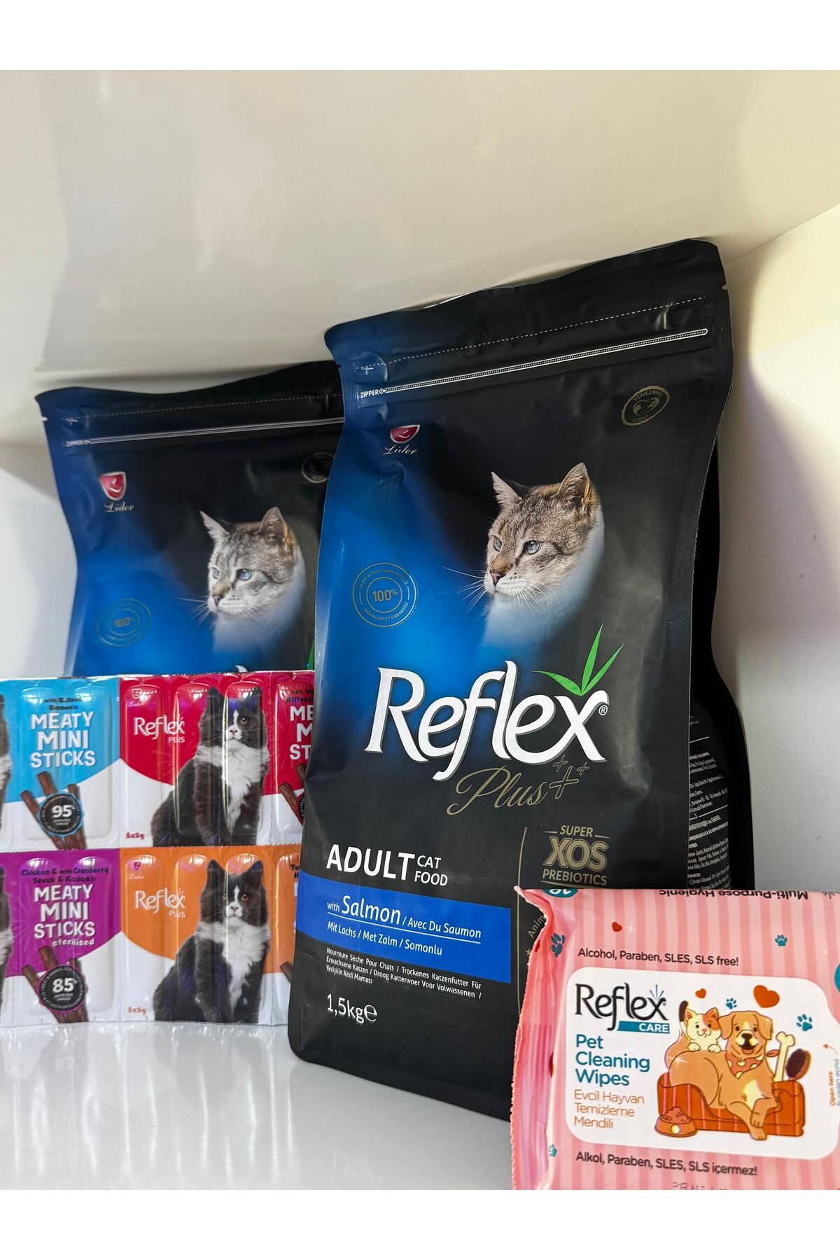 Reflex PLUS 2 Lİ SOMONLU YAVRU KEDİ MAMASI ÖDÜL MAMASI, TEMİZLEME MENDİLİ