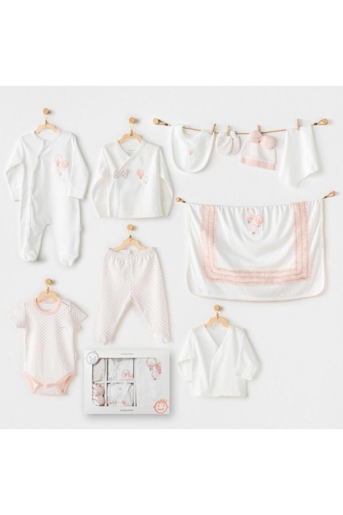 Skygo Andywawa AC25551 Newborn Set Pınk Baloons 10'Lu Hastane Çıkışı Ekru