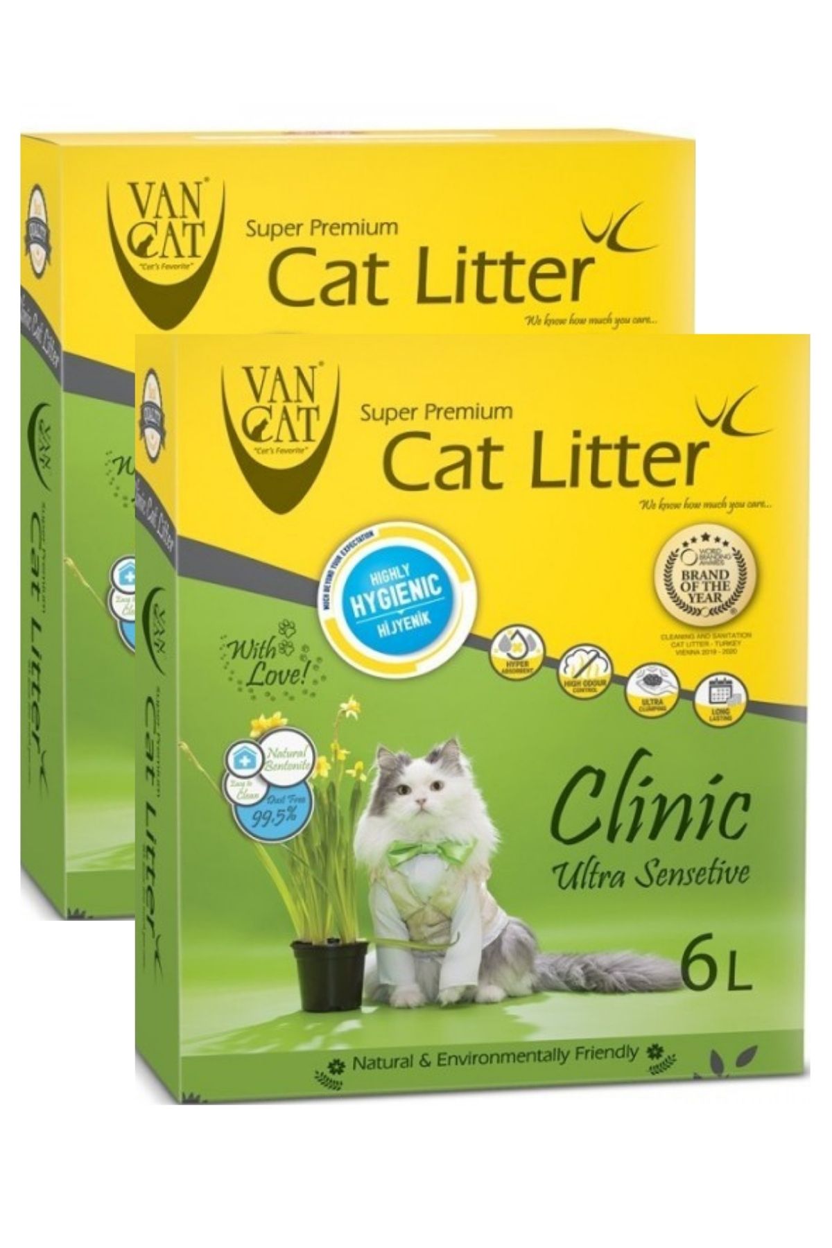 Vancat Cat Litter Clinic Ultra Sensetive 6 Lt x 2 adet