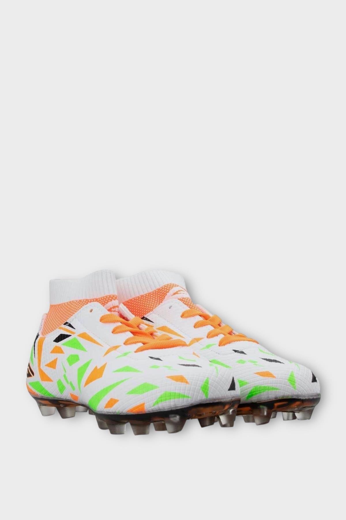 Liger-Children's Sock Cleats Football Shoes White - Orange 2
