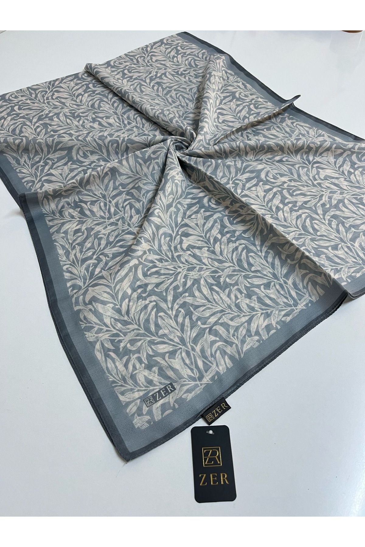 Butik Yeni Kaymayan Yaprak Desenli Soft Organik Zer Şal
