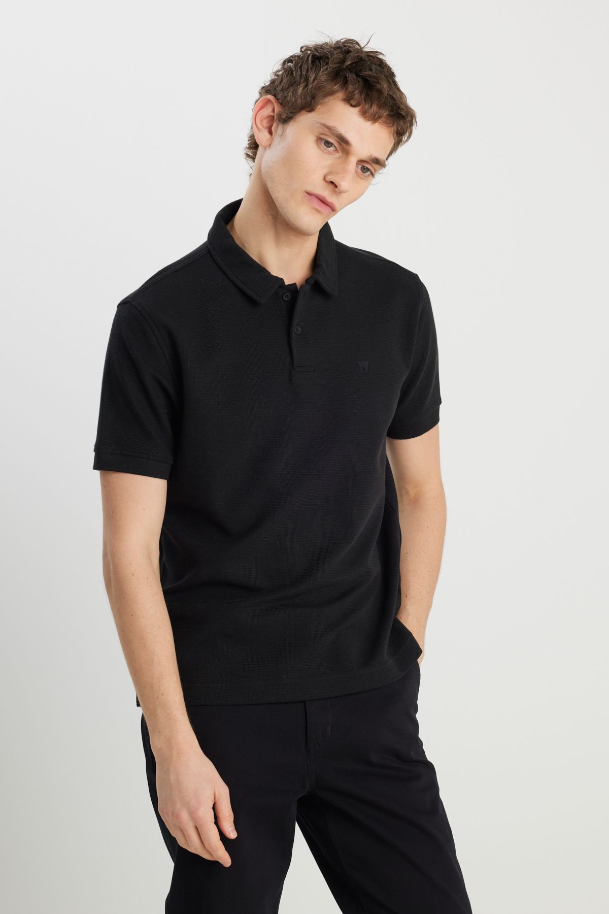 WRANGLER W2510720001 Siyah Erkek Polo Yaka T-shirt
