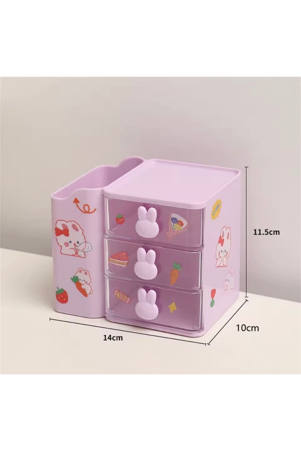 My Easy Shop Renkli Şeffaf Çekmeceli Masa Üstü Kalemlik