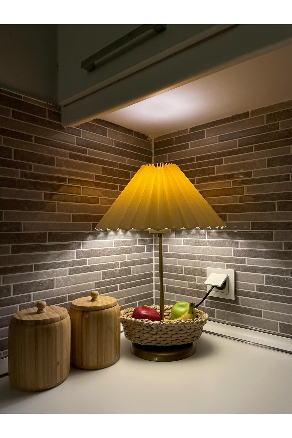 retro home design Dekoratif Umbrella Şapkalı Eskitme Model Sepetli Özel Abajur Mutfak Masa Lambası