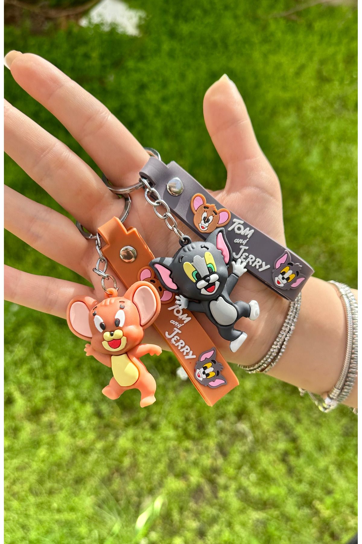 AYZENA Tom ve Jerry 3D Sevimli Çift Anahtarlık