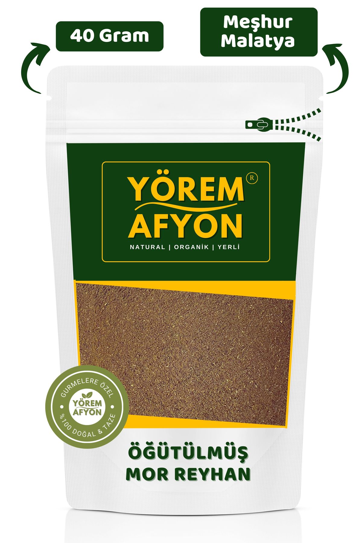 Gülçehre Malatya Yöresinden Taze Çekim Yüksek Aromalı Öğütülmüş Mor Reyhan Tozu {Ocimum Tenuiflorum} | 40Gr.