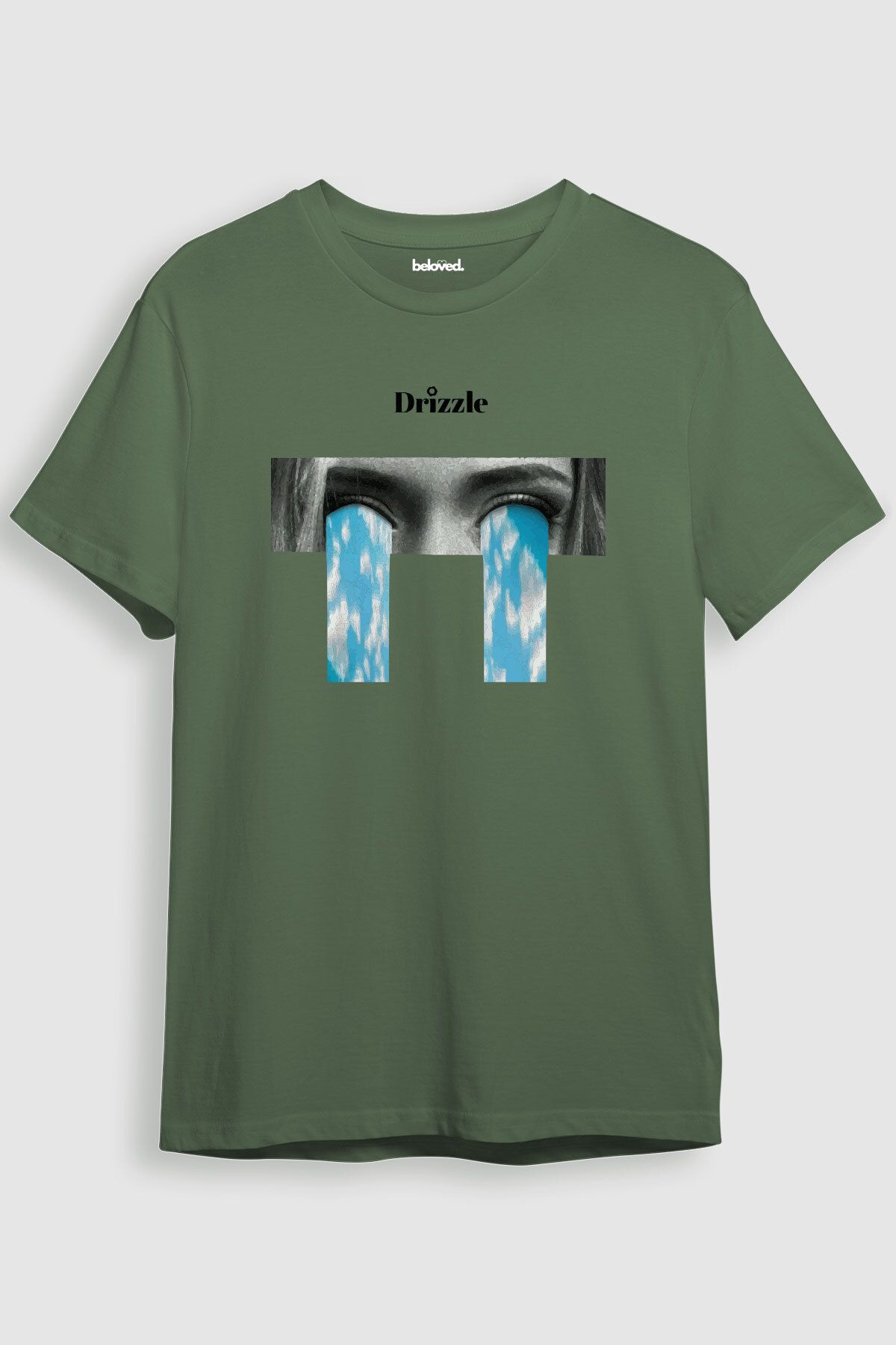 beloved.co ağlayan gözler drizzle yazılı baskılı t-shirt