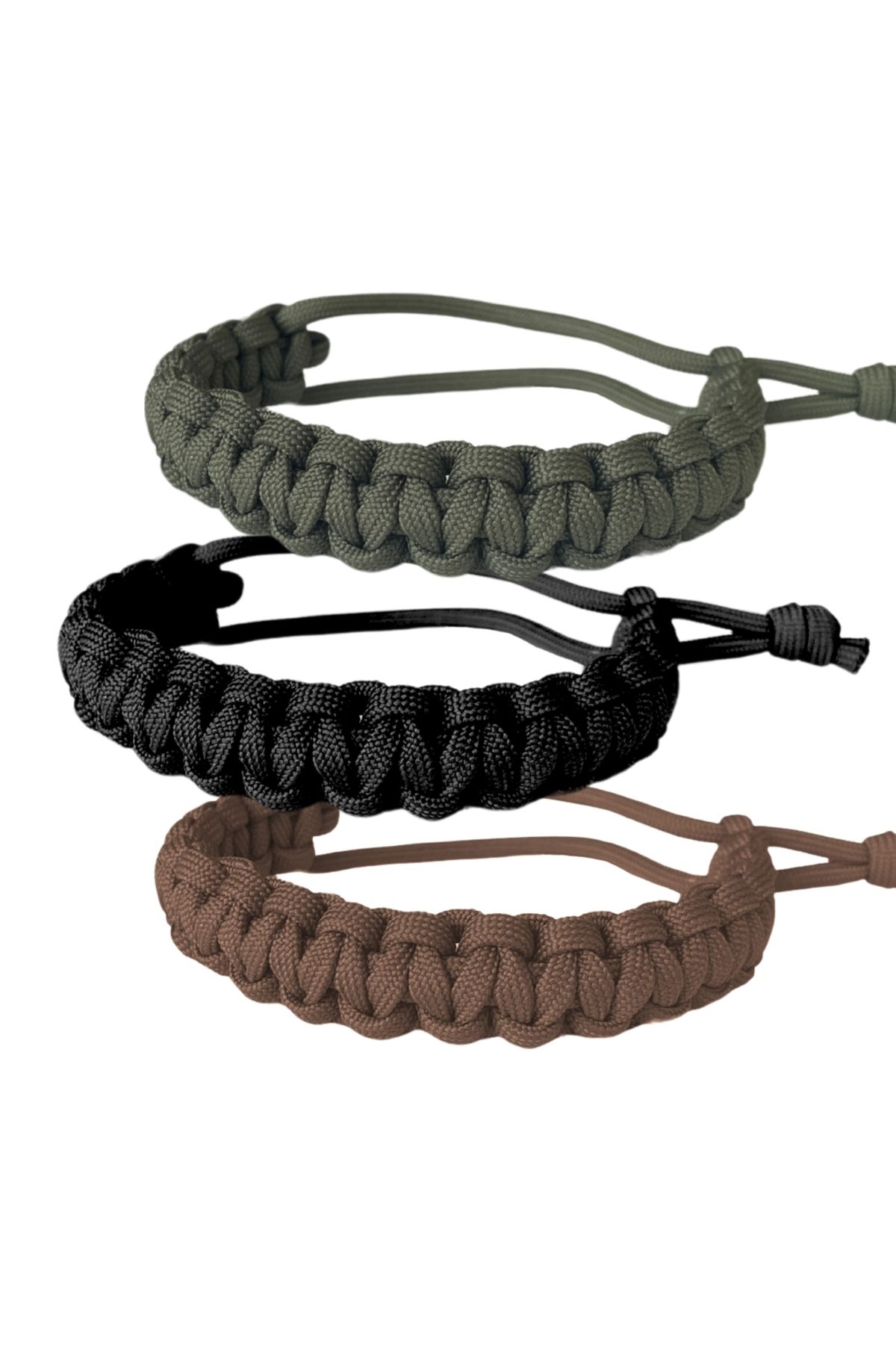 UTX Taktik 3'lü Paracord Survival Bileklik (SİYAH-HAKİ-KAHVERENGİ)