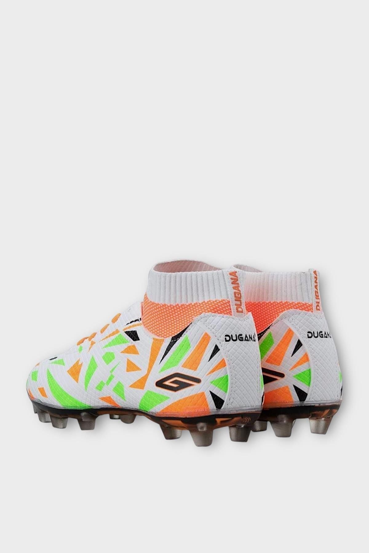 Liger-Children's Sock Cleats Football Shoes White - Orange 3