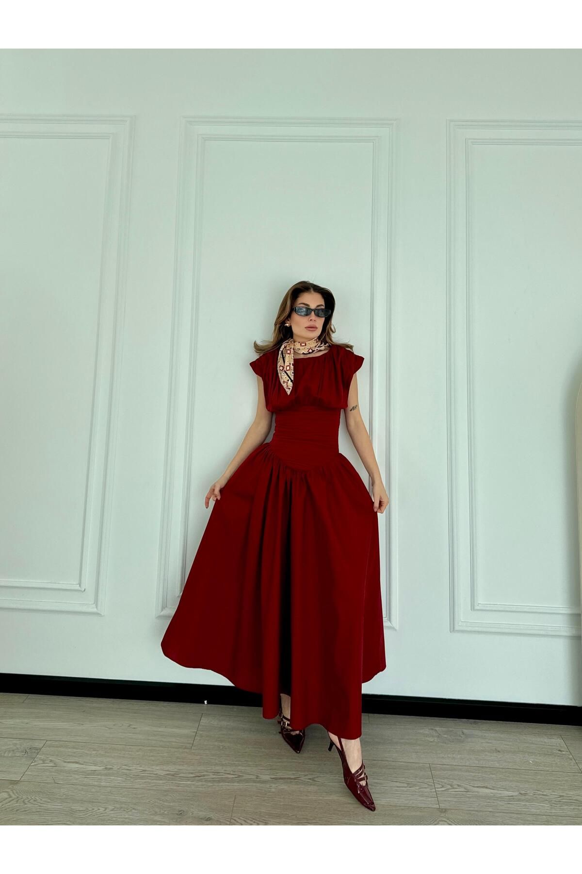JaMolls drape büzgü detay kloş geniş etek muadil midi tasarım korsajlı tasarım uzun pinterest elbise
