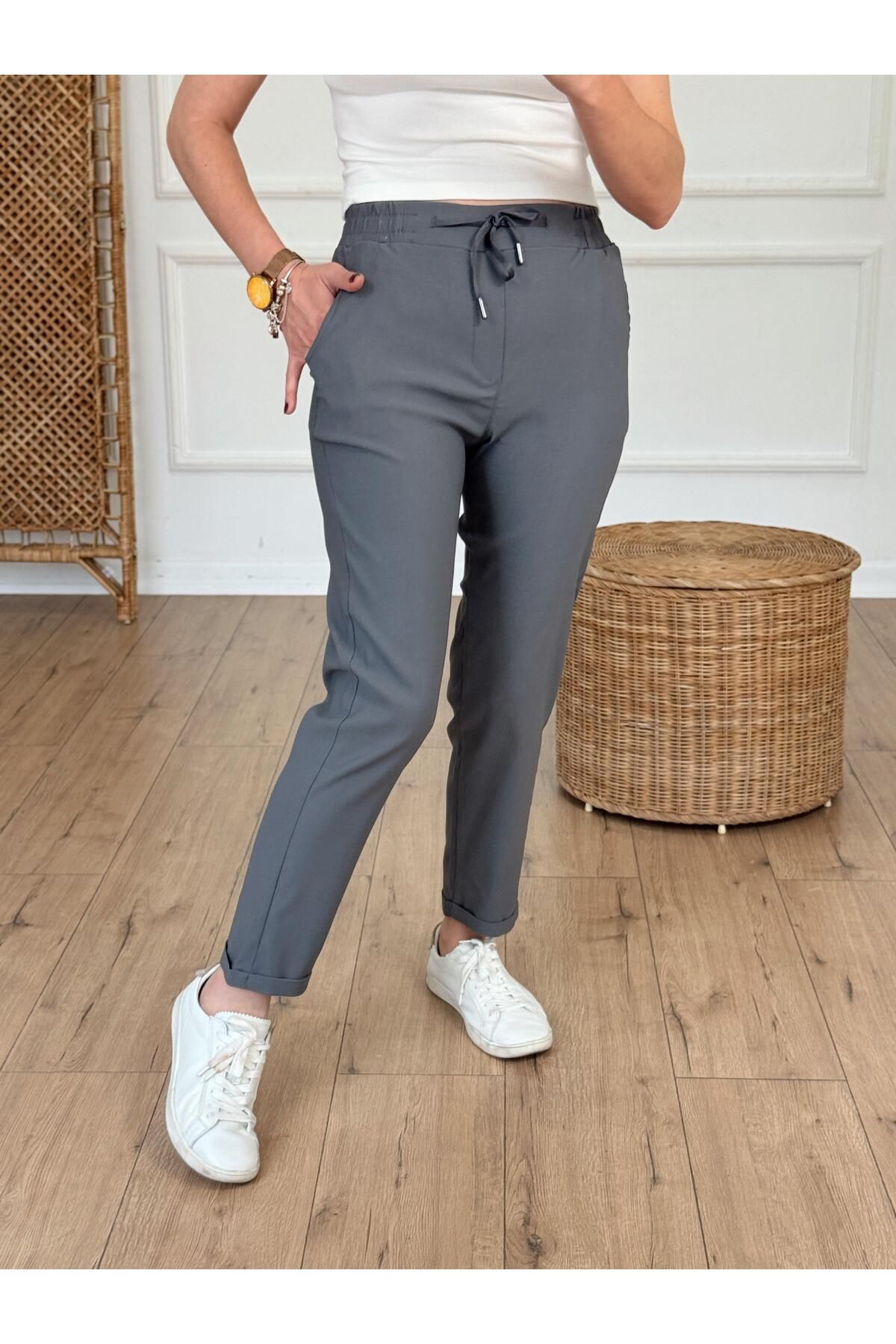 X-Young Duble Paça Likralı Pantolon GRİ
