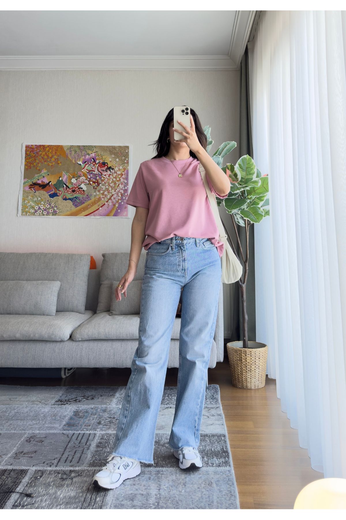 miyuko Kadın Basic Bisiklet Yaka Yumuşak Os T-Shirt