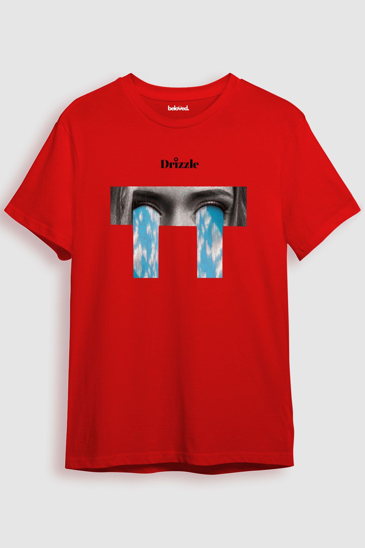 beloved.co ağlayan gözler drizzle yazılı baskılı t-shirt