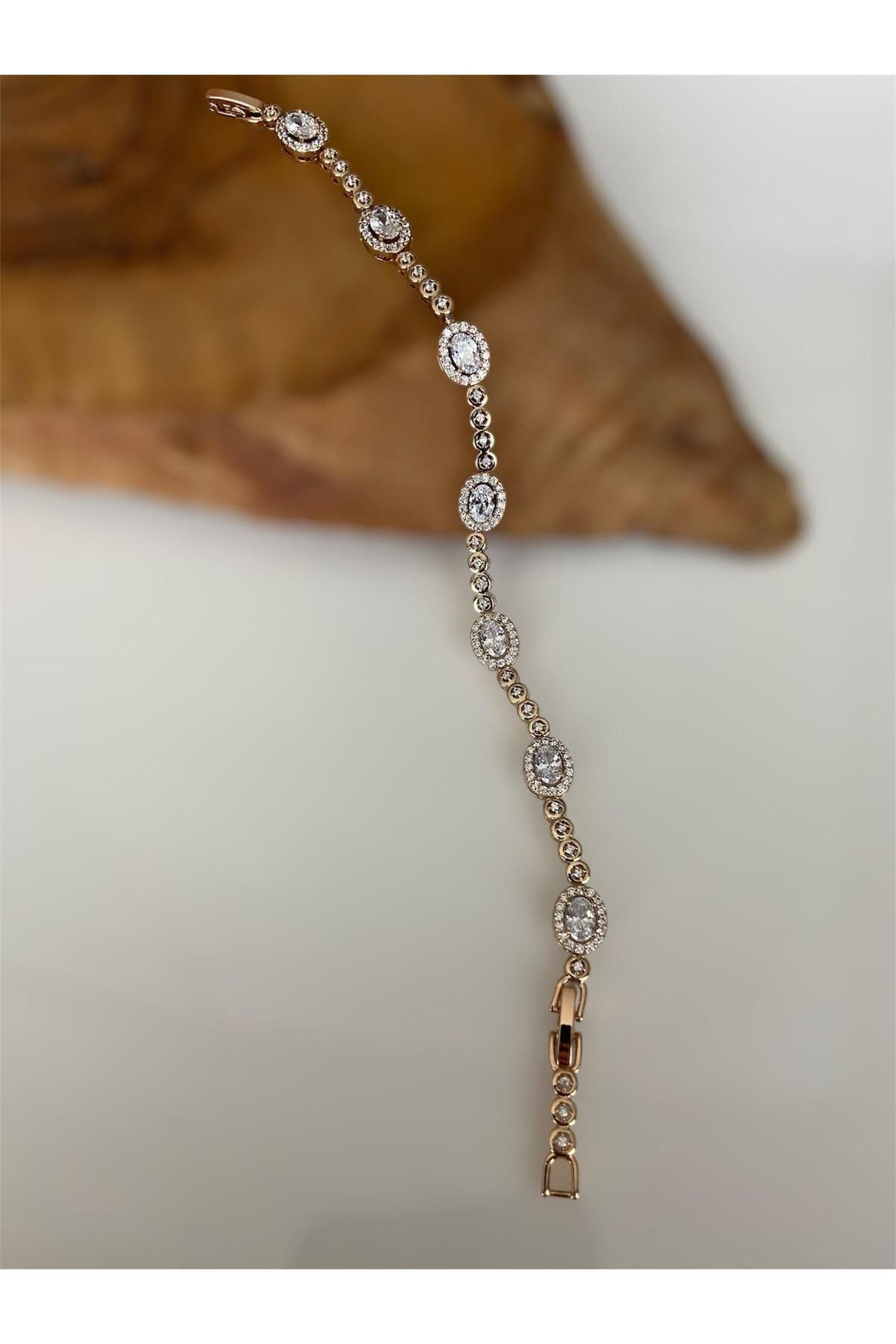 Allen Accessories ROSE ÇELİK ZİRKON TAŞLI BİLEKLİK