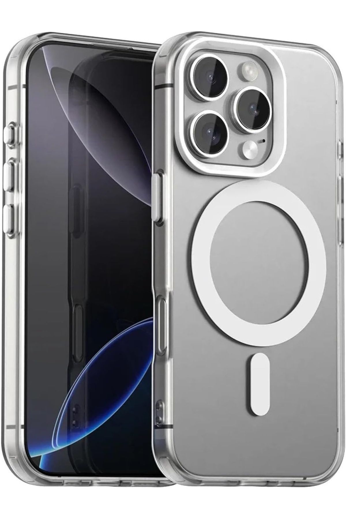 m.tk moveteck iPhone 16 Pro Max Kılıf Kamera Çıkıntılı Mat Magsafe Şarj Özellikli Kenarları Renkli Sert Kapak
