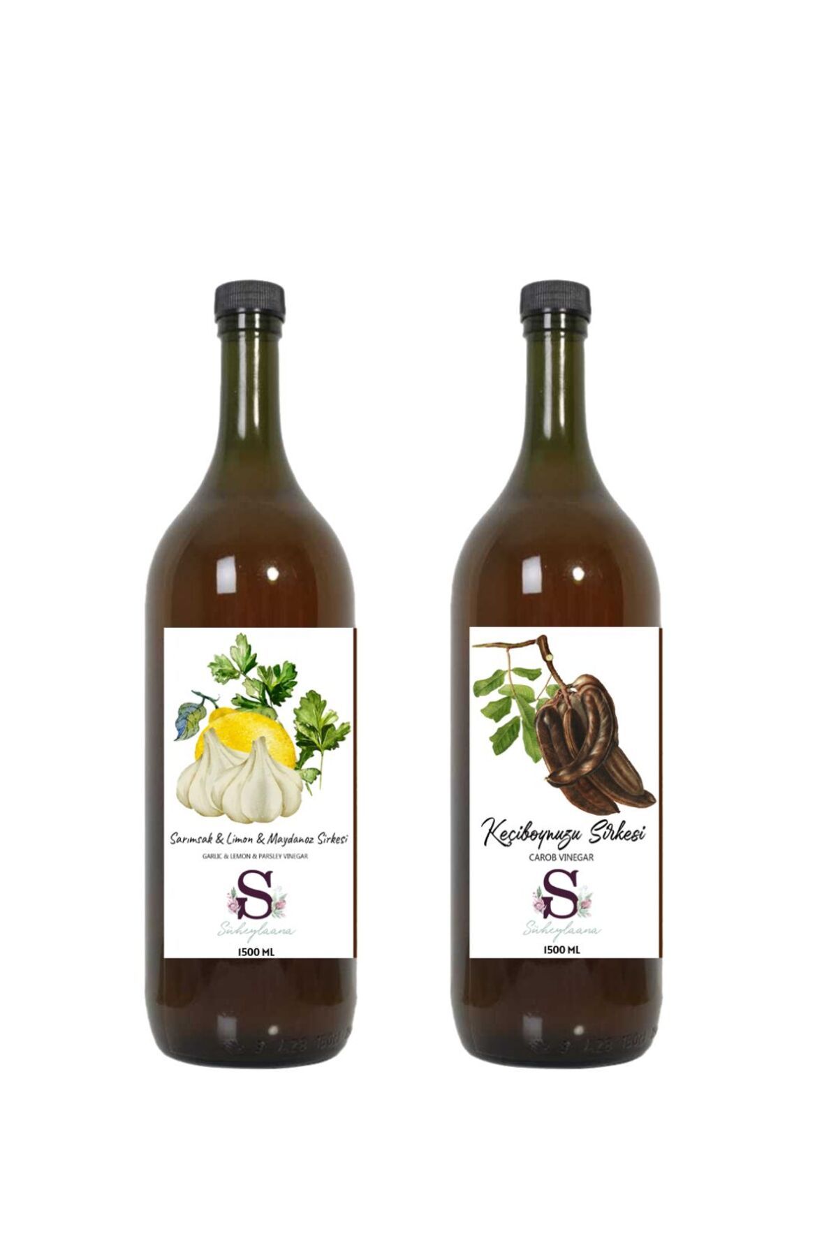 Süheylaana Doğal Sarımsak & Limon & Maydanoz Sirkesi 1500 Ml - Doğal Keçiboynuzu Sirkesi 1500 Ml