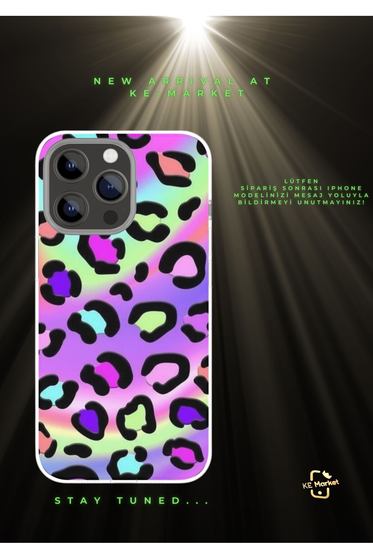SOFTCASE Leopard Series Neon Iphone Tasarım Kılıf (LÜTFEN MESAJ YOLUYLA TELEFON MODELİNİZİ YAZINIZ)