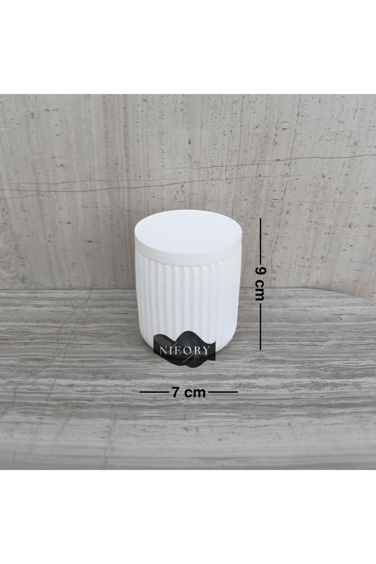 Nifory 520-N0264 Dekoratif Beton Sunum Aksesuar Set Beton Biblo Organizer Takımı Çok Amaçlı Dekoratif Set