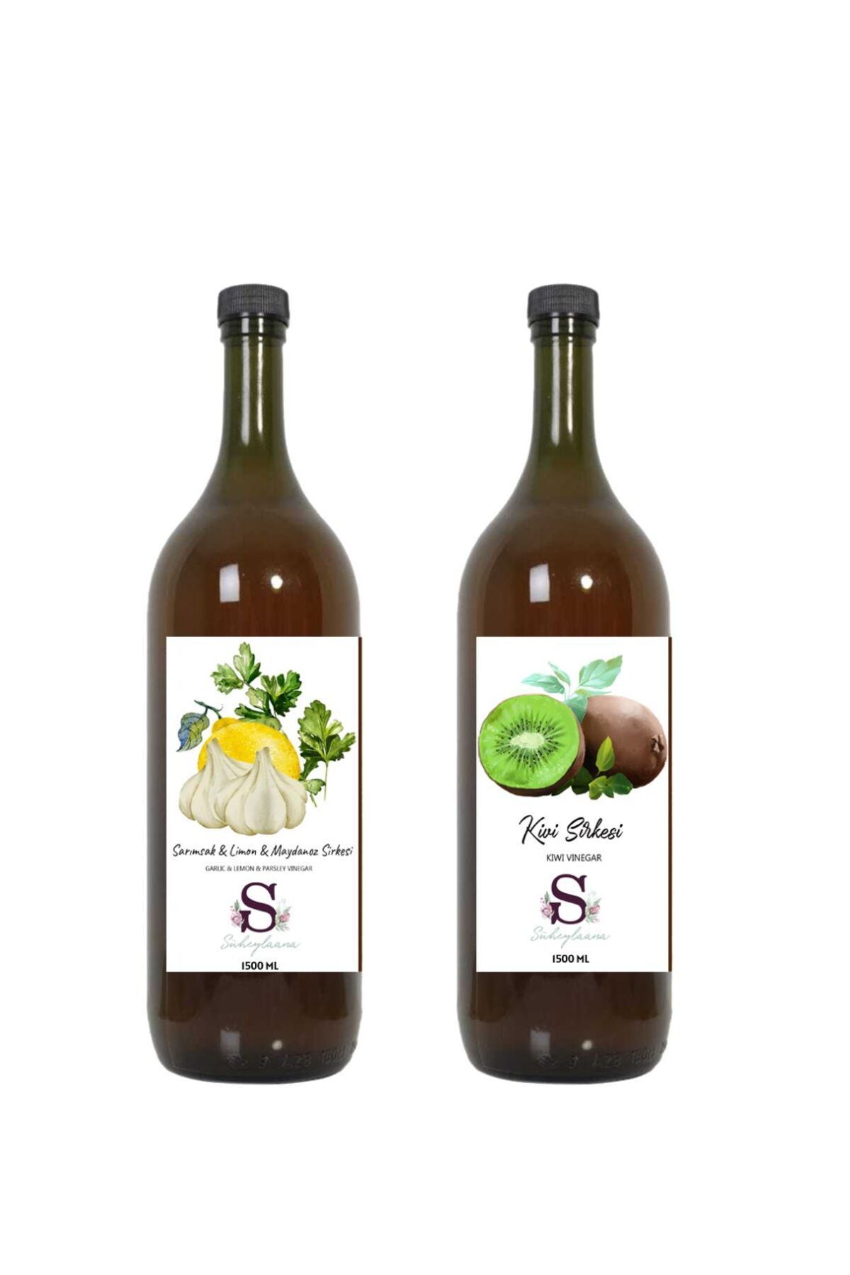 Süheylaana Doğal Sarımsak & Limon & Maydanoz Sirkesi 1500 Ml - Doğal Kivi Sirkesi 1500 Ml