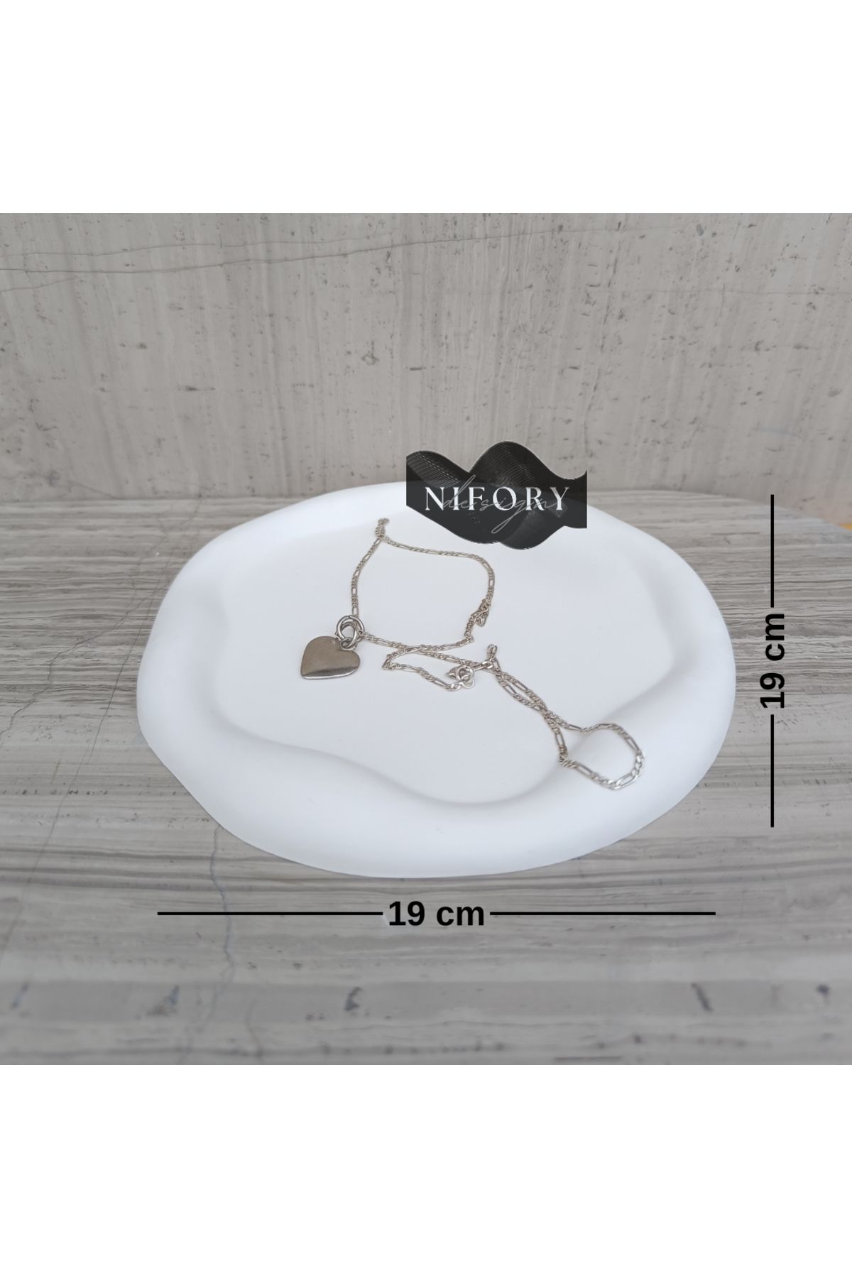 Nifory 520-N0254 Dekoratif Beton Sunum Aksesuar Set Beton Biblo Organizer Takımı Çok Amaçlı Dekoratif Set